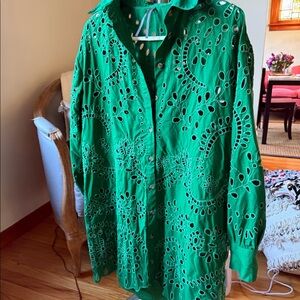 Anthropologie Shirt Dress, M, Green